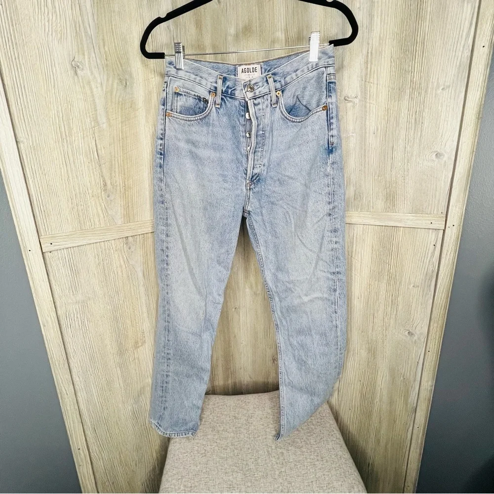 Agolde Riley High Rise Straight Crop Jeans - Picture 3 of 9